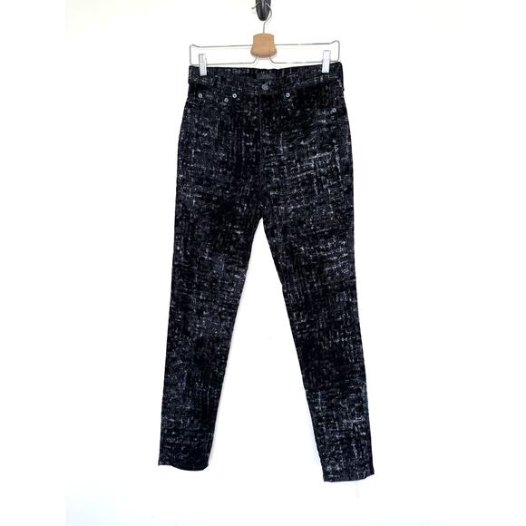 POLO RALPH LAUREN black silver metallic Arye Tompkins skinny cropped pants - Picture 2 of 12